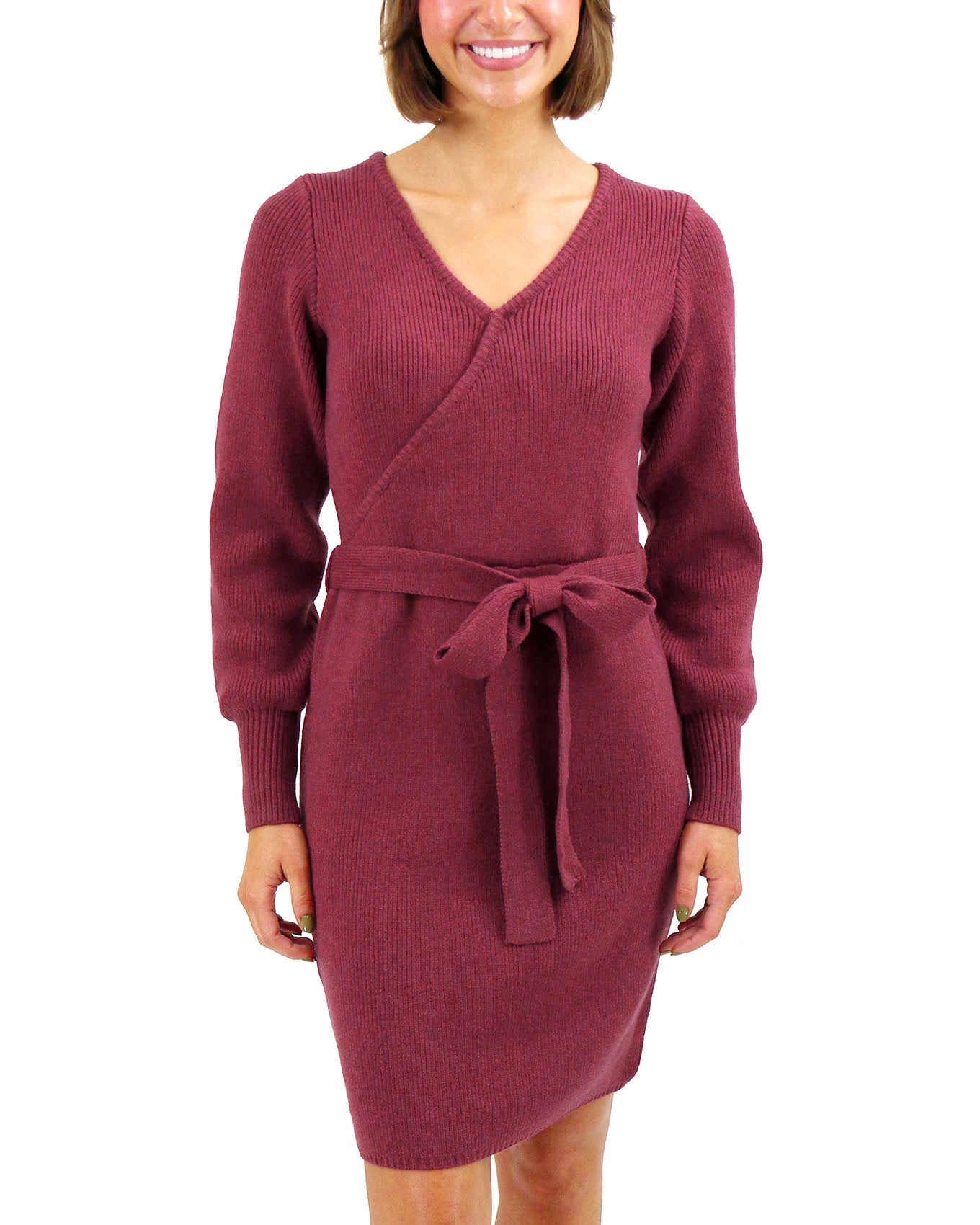 Faux Wrap Cabernet Sweater Dress - FINAL SALE 9 Faux Wrap Cabernet Sweater Dress - FINAL SALE - Image 7