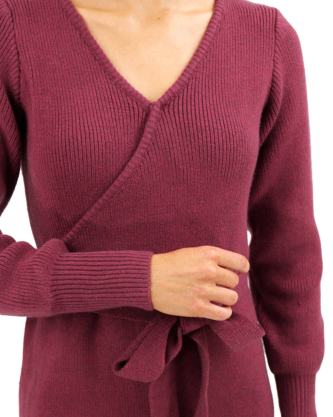 Faux Wrap Cabernet Sweater Dress - FINAL SALE 11 Faux Wrap Cabernet Sweater Dress - FINAL SALE - Image 9