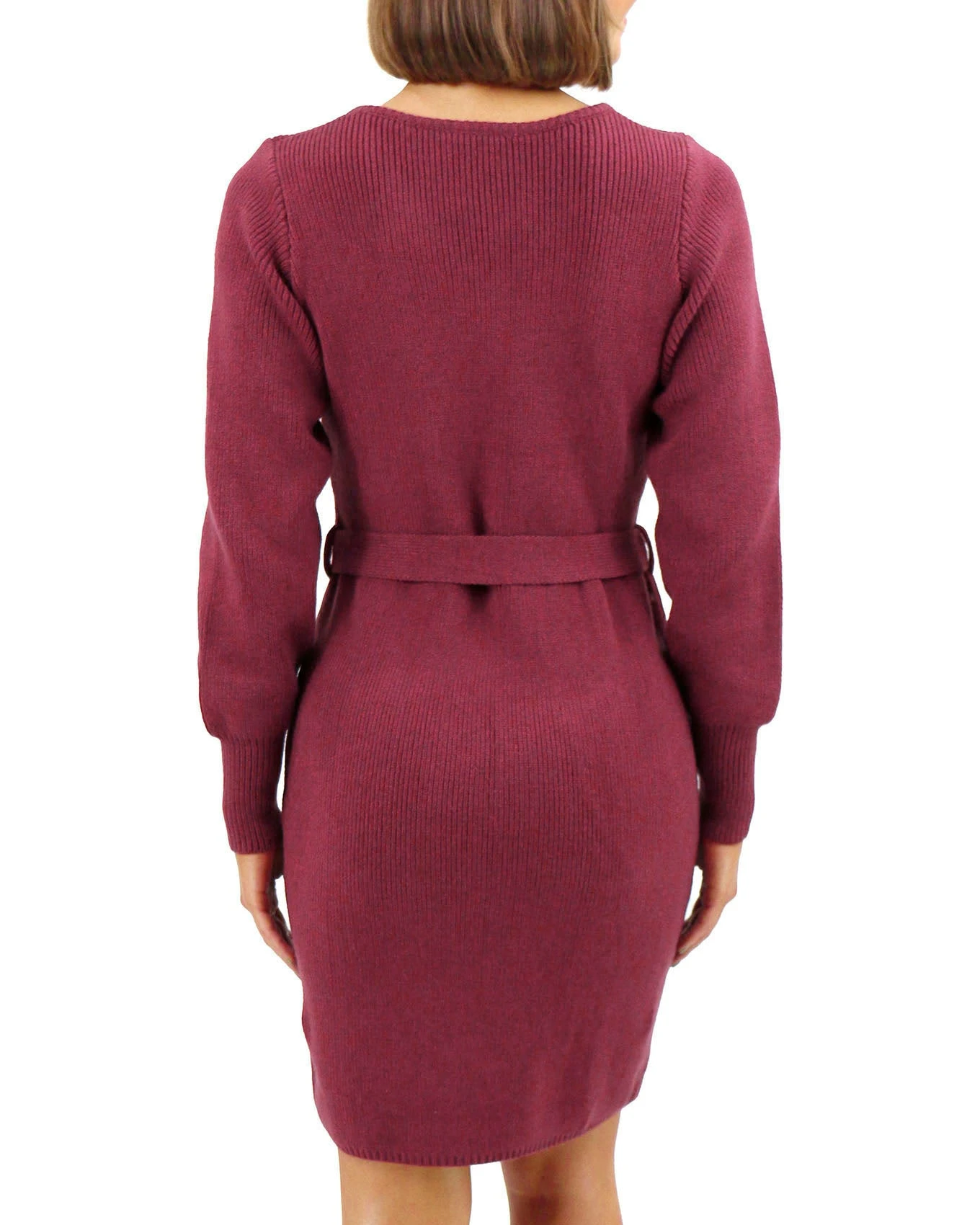 Faux Wrap Cabernet Sweater Dress - FINAL SALE 10 Faux Wrap Cabernet Sweater Dress - FINAL SALE - Image 8
