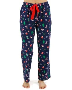 Flannel Christmas Navy Pajama Pants -Active Aura Shop FlannelChristmasPajamas Navy 2
