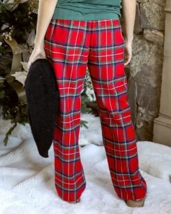 Flannel Christmas Red Plaid Pajama Pants -Active Aura Shop FlannelChristmasPajamas RedPlaid 11