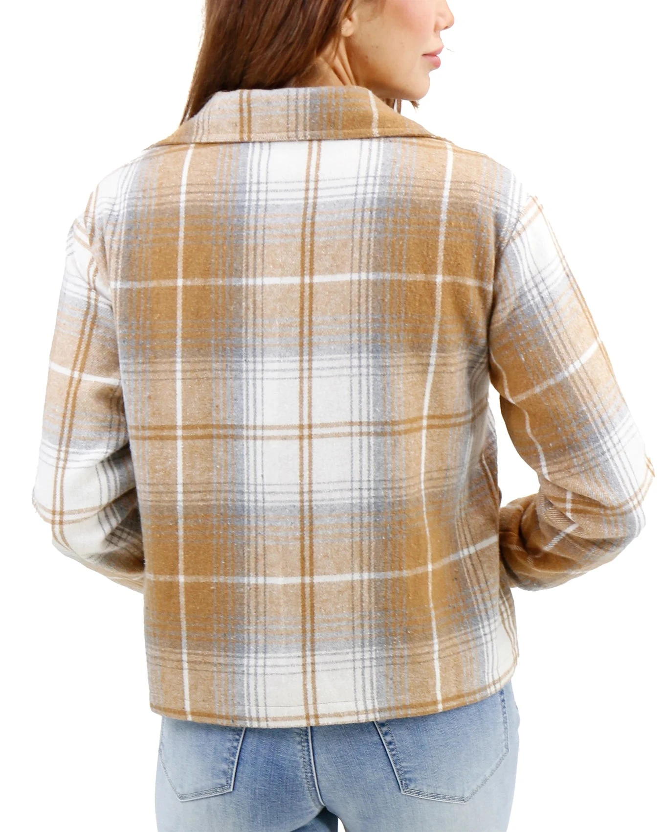 Flannel Camel/Ivory Plaid Jacket 10 Flannel Camel/Ivory Plaid Jacket - Image 8