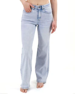 Wide Leg Premium Denim In Non Distressed Light-Wash - FINAL SALE -Active Aura Shop FlarePremiumDenim NonDistressed LightWash 2 1