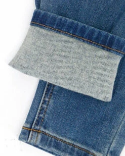 Fleece Mid-Wash Skinny Jeans -Active Aura Shop FleeceDenim 2