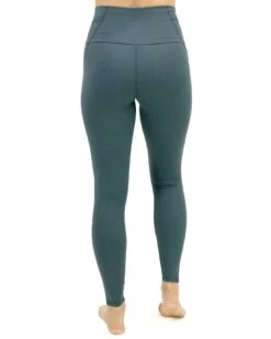 Fleece Lined Spruce Green Pocket Leggings -Active Aura Shop FleecePocketLeggings SpruceGreen 2 1