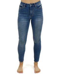 Fleece Mid-Wash Skinny Jeans -Active Aura Shop FleeceSkinnyJeans MidWash 3 1