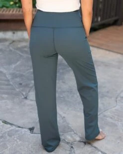 Fleece Lined Straight Leg Spruce Green Lounge Pants -Active Aura Shop FleeceStraightLegLeggings SpruceGreen 16