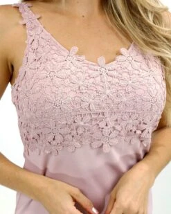 Dusty Pink Floral Lace Tank Top 19 Dusty Pink Floral Lace Tank Top -Active Aura Shop FloralLaceTankTop DustyPink 2