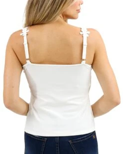 Snow White Floral Lace Tank Top - FINAL SALE -Active Aura Shop FloralLaceTankTop SnowWhite 3