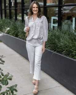 Floral Pintuck Top In Sketched Floral -Active Aura Shop FloralPintuckTop 11