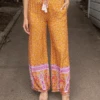 Floral Print Mustard Wide Leg Pants -Active Aura Shop FloralPrintWideLegPants Mustard 5