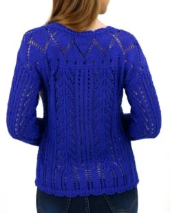 Gemma Pointelle Sweater -Active Aura Shop GemmaPointelleSweater BlueSapphire 3