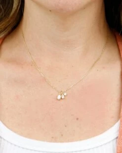 Gemstone Trio Necklace In Gold