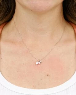 Gemstone Trio Necklace In Rose Gold