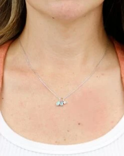 Gemstone Trio Necklace In Silver