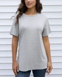 Light Heathered Grey Girlfriend Fit Tee