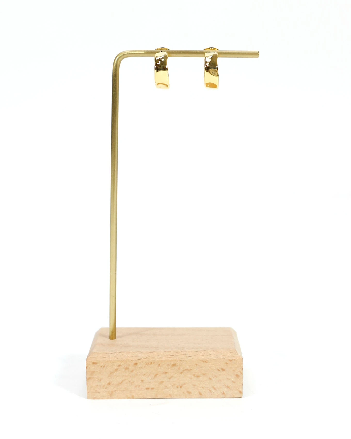 Hammered Wide Hoop Earrings In Gold 7 Hammered Wide Hoop Earrings In Gold - Image 5