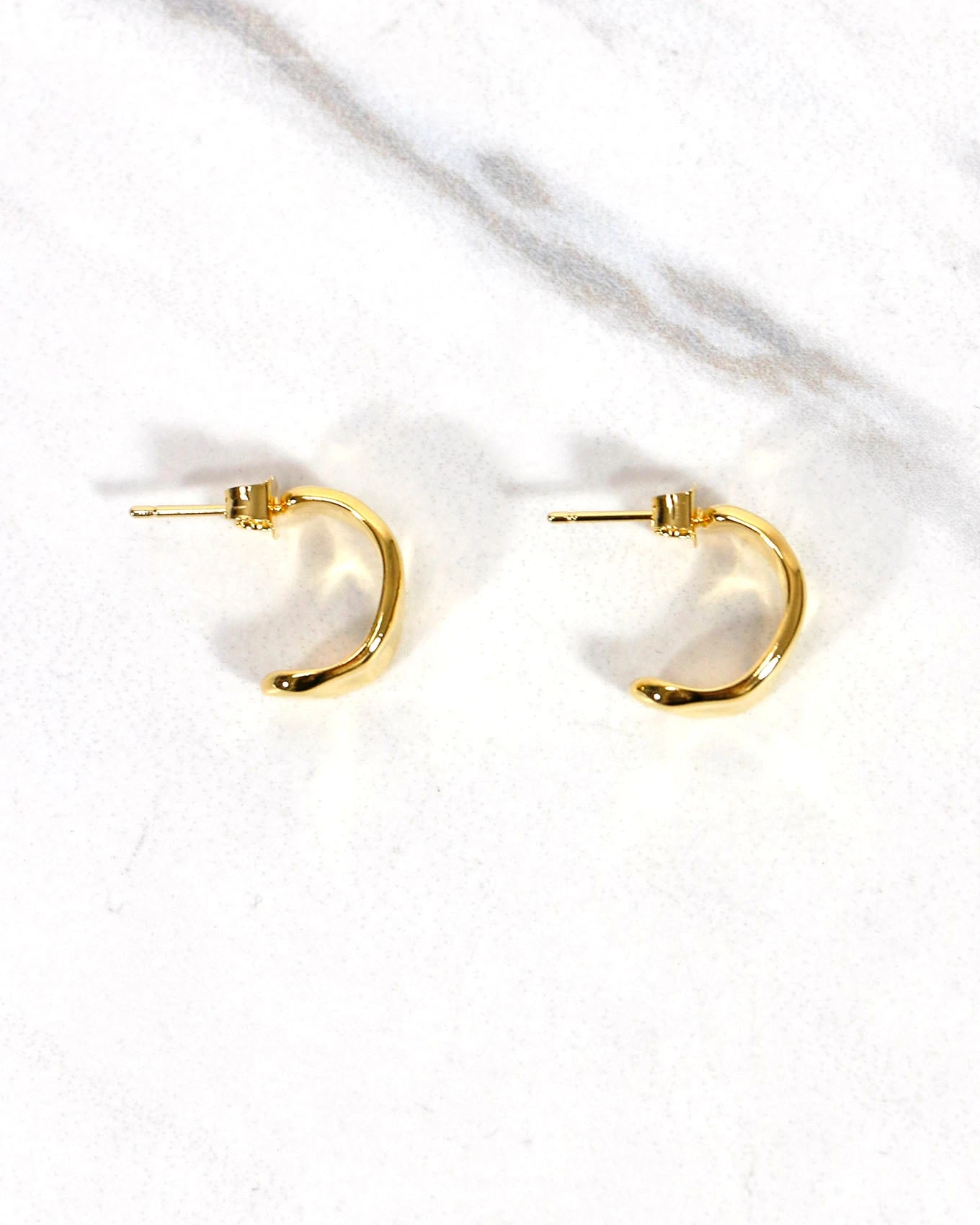 Hammered Wide Hoop Earrings In Gold 3 Hammered Wide Hoop Earrings In Gold