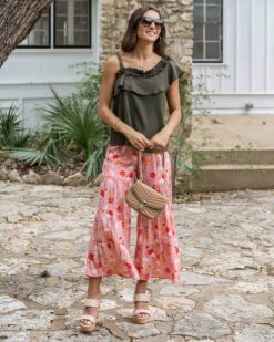 Havana One Shoulder Ruffle Top In Deep Green -Active Aura Shop HavanaOneShoulderRuffleTop DeepGreen 6