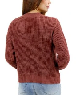 Heathered Adobe Waffle Knit Sweater -Active Aura Shop HeatheredWaffleKnitSweater Adobe 2 1