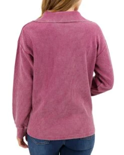 Hideaway Washed Berry Thermal Pullover -Active Aura Shop HideawayThermalPullover WashedBerry 2