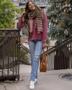 Hideaway Washed Berry Thermal Pullover -Active Aura Shop HideawayThermalPullover WashedBerry 6