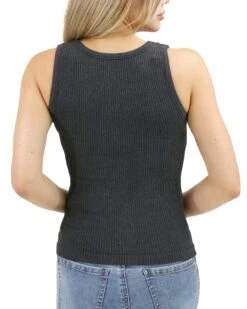 High Neck Heathered Charcoal Brami Tank -Active Aura Shop HighNeckBramiTank HeatheredCharcoal 2