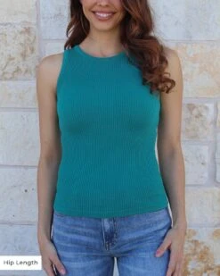 High Neck Green Brami Tank