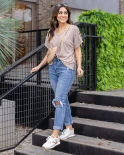 High-Rise Girlfriend Jeans In Distressed Mid-Wash - FINAL SALE -Active Aura Shop HighRiseGirlfriendJeans MidWash Distressed 17 9b4e8ba6 a8d6 41c7 be22 587df9f49e19