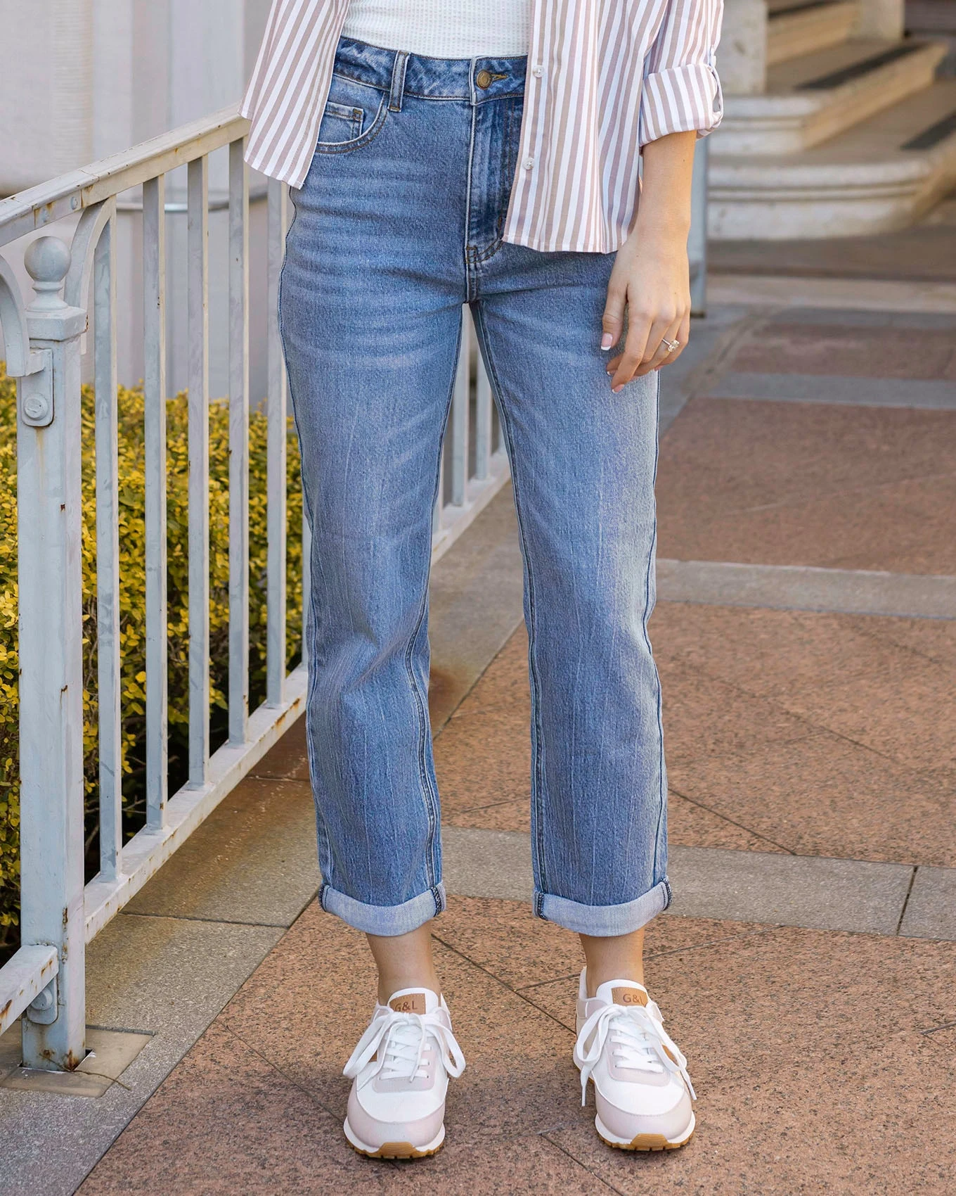 High-Rise Girlfriend Jeans In Non Distressed Mid-Wash - FINAL SALE 3 High-Rise Girlfriend Jeans In Non Distressed Mid-Wash - FINAL SALE