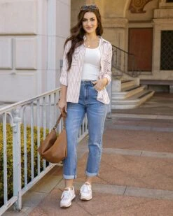 High-Rise Girlfriend Jeans In Non Distressed Mid-Wash - FINAL SALE 14 High-Rise Girlfriend Jeans In Non Distressed Mid-Wash - FINAL SALE -Active Aura Shop HighRiseGirlfriendJeans MidWash NonDistressed 3