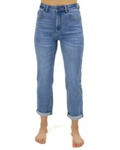 High-Rise Girlfriend Jeans In Non Distressed Mid-Wash - FINAL SALE 17 High-Rise Girlfriend Jeans In Non Distressed Mid-Wash - FINAL SALE -Active Aura Shop HighRiseGirlfriendJeans MidWash NonDistressed1