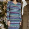 Holiday Multi Intarsia Sleep Shirt Dress - FINAL SALE -Active Aura Shop HolidaySleepShirtDress MultiIntarsia 3 1