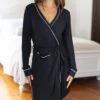 Hooded Black Modal Robe - FINAL SALE -Active Aura Shop HoodedModalRobe Black 9