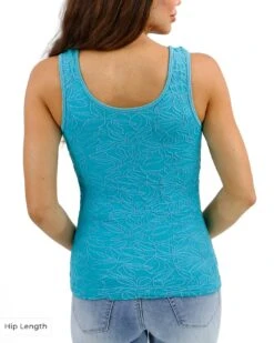 Teal Jacquard Brami Tank -Active Aura Shop JacquardBrami HipLength 5
