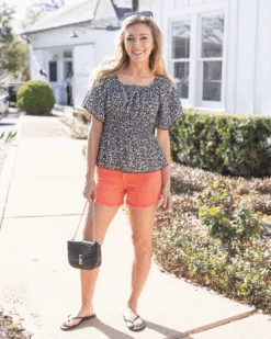 Josie Smocked Top In Black Ditsy 13 Josie Smocked Top In Black Ditsy -Active Aura Shop JosieSmockedTop BlackDitsy 1