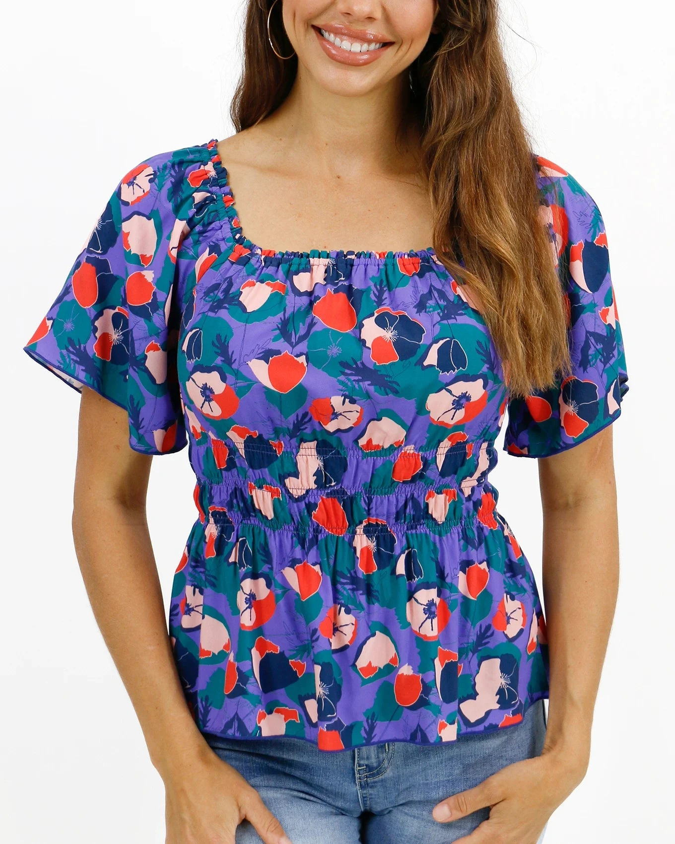 Josie Smocked Top In Purple Poppy 8 Josie Smocked Top In Purple Poppy - Image 6