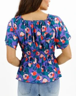 Josie Smocked Top In Purple Poppy 15 Josie Smocked Top In Purple Poppy -Active Aura Shop JosieSmockedTop PurplePoppy 12