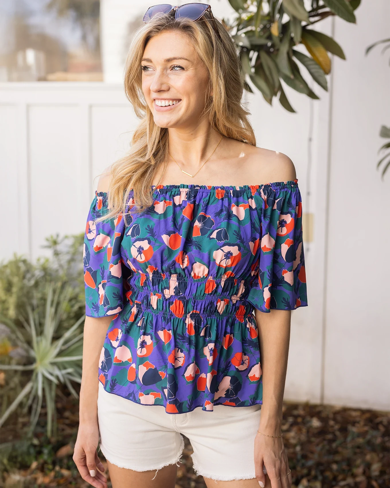 Josie Smocked Top In Purple Poppy 4 Josie Smocked Top In Purple Poppy - Image 2