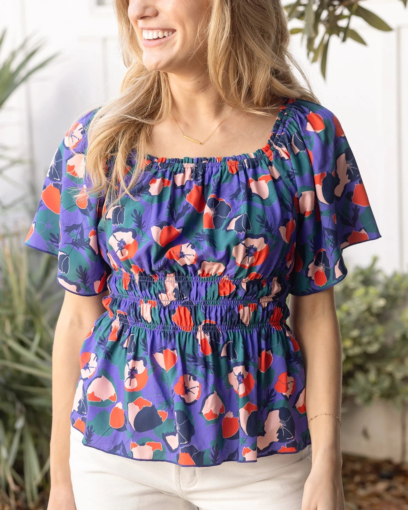 Josie Smocked Top In Purple Poppy 3 Josie Smocked Top In Purple Poppy