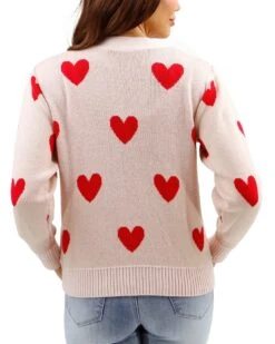 Knit Heart Cardigan -Active Aura Shop KnitHeartCardigan Cream 14