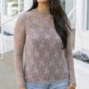 Lace Mesh Taupe Top 1 Lace Mesh Taupe Top -Active Aura Shop LaceMeshTop Taupe 8