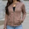 Leather Like Cafe Racer Jacket In Taupe -Active Aura Shop LeatherLikeCafeRacerJacket Taupe 8