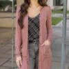 Lightweight Clay Rose Ribbed Cardigan - FINAL SALE -Active Aura Shop LightweightRibbedCardi ClayRose 8