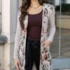 Lightweight Floral Ribbed Cardigan - FINAL SALE -Active Aura Shop LightweightRibbedCardi Floral 5