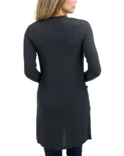 Lightweight Soft Black Ribbed Cardigan - FINAL SALE -Active Aura Shop LightweightRibbedCardigan SoftBlack 2