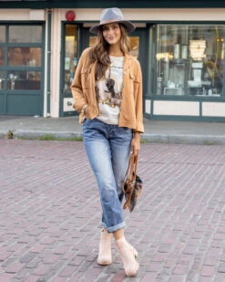 Linen Safari Jacket In Chai - FINAL SALE -Active Aura Shop LinenSafariJacket Chai 5