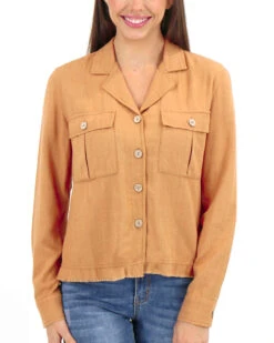 Linen Safari Jacket In Chai - FINAL SALE -Active Aura Shop LinenSafariJacket Chai Stock 1