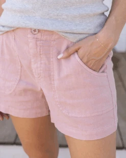 Blush Linen Shorts -Active Aura Shop LinenShorts Blush 4