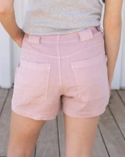 Blush Linen Shorts -Active Aura Shop LinenShorts Blush 5 1